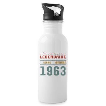 Légendaire Depuis Novembre 1963 Anniversaire - Gourde avec paille intégrée - blanc - Droite