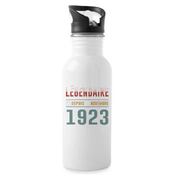 Légendaire Depuis Novembre 1923 Anniversaire - Gourde avec paille intégrée - blanc - Droite