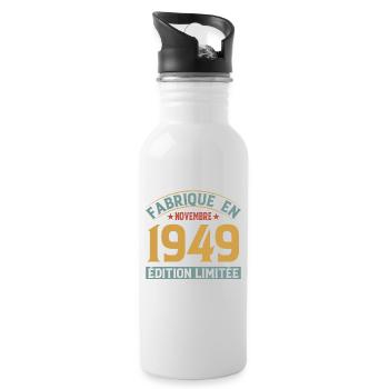 Fabriqué En Novembre 1949 Édition Limitée - Gourde avec paille intégrée - blanc - Droite
