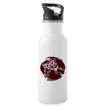 Grappling Martial Arts Wrestling - Trinkflasche mit integriertem Trinkhalm - Weiß - Rechts