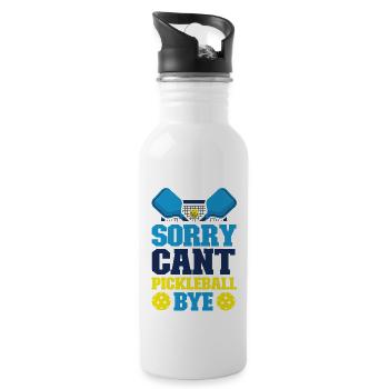 Pickleball Sorry. Cant. Pickleball - Water bottle with straw - white - Right