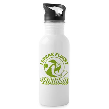 Pickleball Retro I Speak Fluent - Water bottle with straw - white - Right