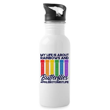 Blood Sampling Phlebotomist Phlebotomy Gift - Water bottle with straw - white - Right