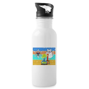 Science it s like magic but real funny cat science - Water bottle with straw - white - Right