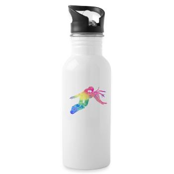 Boarder Girl Snowboarder Snowboard Ski Winter Sports - Water bottle with straw - white - Right