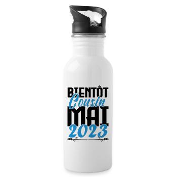Cadeau Annonce grossesse bientôt Cousin Mai 2023. - Gourde avec paille intégrée - blanc - Droite