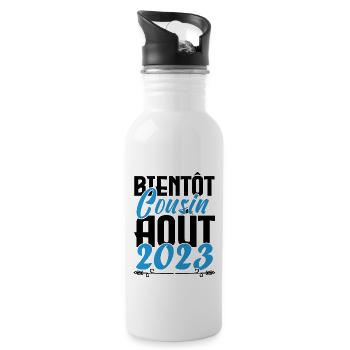 Annonce grossesse. bientôt Cousin Aout 2023. - Gourde avec paille intégrée - blanc - Droite