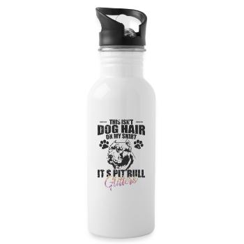 Ce n’est pas des poils de chien sur moi, c’est des paillettes de pit-bull - Gourde avec paille intégrée - blanc - Droite