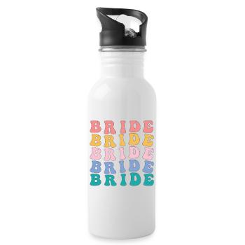 Hippie Bride Tshirt Bachelorette party - Trinkflasche mit integriertem Trinkhalm - Weiß - Rechts