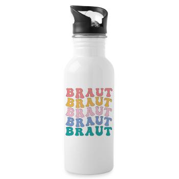 Hippie Braut Junggesellenabschied JGA - Trinkflasche mit integriertem Trinkhalm - Weiß - Rechts