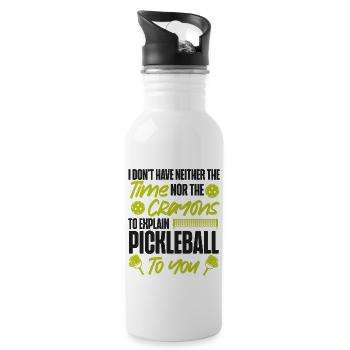 Pickleball je n’ai ni l’un ni l’autre - Gourde avec paille intégrée - blanc - Droite