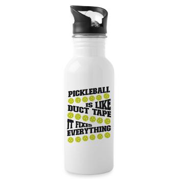 Pickleball Pickleball Is Like Duct - Water bottle with straw - white - Right