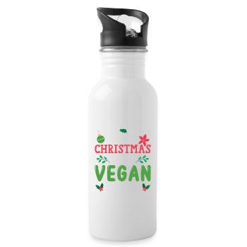 I Don't Need White Christmas, I Need Vegan Xmas - Water bottle with straw - white - Right