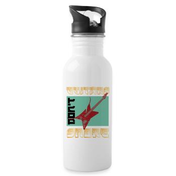 Lustiges E-Gitarren Spruch Motiv und Gitarrist - Trinkflasche mit integriertem Trinkhalm - Weiß - Rechts