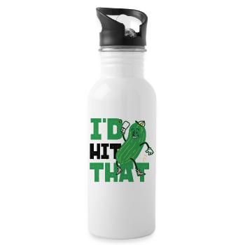 Pickleball Pickle I'd Hit That - Water bottle with straw - white - Right