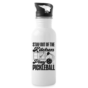Pickleball Restez en dehors de la cuisine - Gourde avec paille intégrée - blanc - Droite