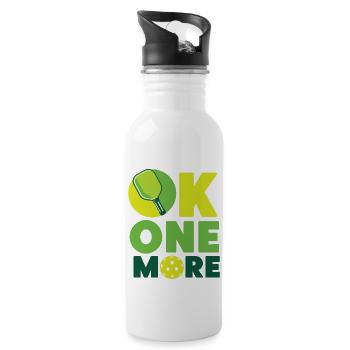 Pickleball Ok One More - Water bottle with straw - white - Right