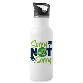 Pickleball Sorry Not Sorry - Water bottle with straw - white - Right