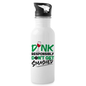 Pickleball Pun Wine Dink - Water bottle with straw - white - Right