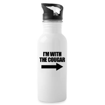 Ich bin mit dem Cougar Halloween -Matching -Paarda - Trinkflasche mit integriertem Trinkhalm - Weiß - Rechts