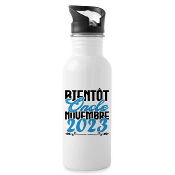 Annonce grossesse. bientôt Oncle Novembre 2023. - Gourde avec paille intégrée - blanc - Droite