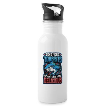 Send more tourists - Water bottle with straw - white - Right