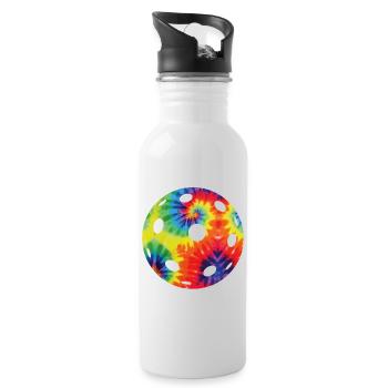 Pickleball Tie Dye Retro 80s 90s - Gourde avec paille intégrée - blanc - Droite