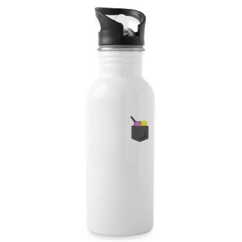 Pickleball Pocket - Trinkflasche mit integriertem Trinkhalm - Weiß - Rechts