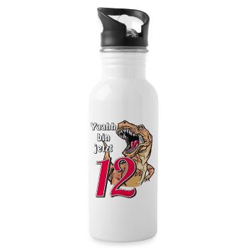 ANNIVERSAIRE Yaahh a maintenant 12 ans - Gourde avec paille intégrée - blanc - Droite