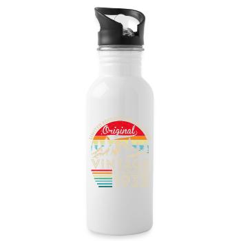 Original vintage established in 1933 anniversary - Water bottle with straw - white - Right