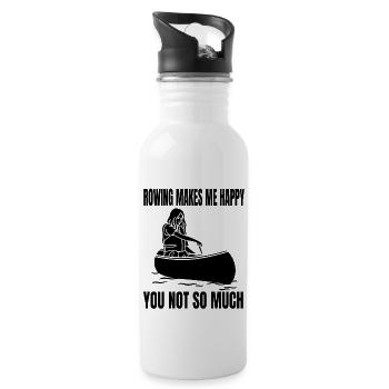 Rower Rowing funny rower saying rowing club - Water bottle with straw - white - Right