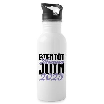 Annonce grossesse. bientôt Maman Juin 2023.maman - Gourde avec paille intégrée - blanc - Droite