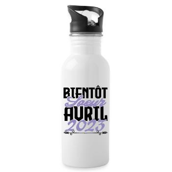 Annonce grossesse. bientôt Sœur Avril 2023.soeur - Gourde avec paille intégrée - blanc - Droite