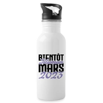 Annonce grossesse. bientôt Maman Mars 2023.maman - Gourde avec paille intégrée - blanc - Droite