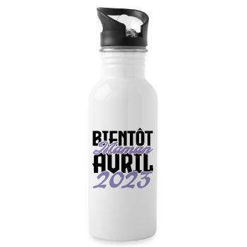 Annonce grossesse. bientôt Maman Avril 2023.maman - Gourde avec paille intégrée - blanc - Droite