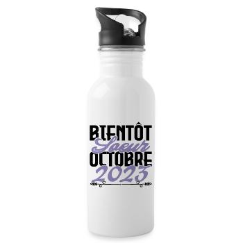Annonce grossesse. bientôt Sœur Octobre 2023.soeur - Gourde avec paille intégrée - blanc - Droite