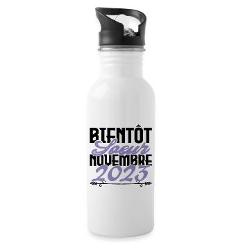 Annonce grossesse. bientôt Sœur Novembre 2023. - Gourde avec paille intégrée - blanc - Droite