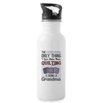 Sewing Quilter Grandma Quilting - Water bottle with straw - white - Right