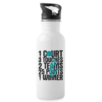 Volleyballer Spruch Für Volleyballspiel Volleyball - Trinkflasche mit integriertem Trinkhalm - Weiß - Rechts