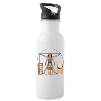 Töpfer Kunst DIY Keramik Lustiges Töpfern - Trinkflasche mit integriertem Trinkhalm - Weiß - Rechts
