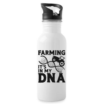 Farming Farmer Dna Vintage Tractor - Gourde avec paille intégrée - blanc - Droite