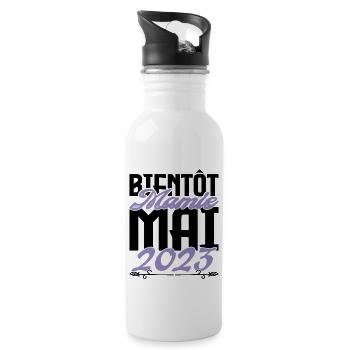 Annonce grossesse. bientôt Mamie Mai 2023. - Gourde avec paille intégrée - blanc - Droite