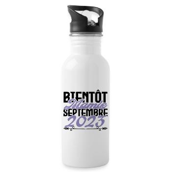 Annonce grossesse. bientôt Mamie Septembre 2023. - Gourde avec paille intégrée - blanc - Droite