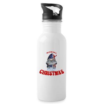 We wish you a merry Christmas American Gnome - Water bottle with straw - white - Right