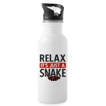 Reptilien Für Fans Von Schlangen - Trinkflasche mit integriertem Trinkhalm - Weiß - Rechts