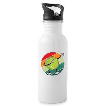 Funny Dabbing Tennis Ball Sport Spieler Trainer - Trinkflasche mit integriertem Trinkhalm - Weiß - Rechts