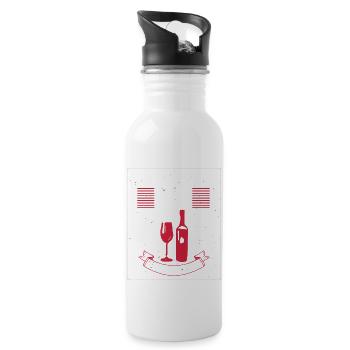 Shut Up Its Wine Time T-Shirt - Water bottle with straw - white - Right