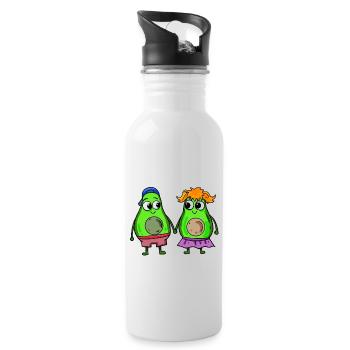 Avocado pair - Water bottle with straw - white - Right