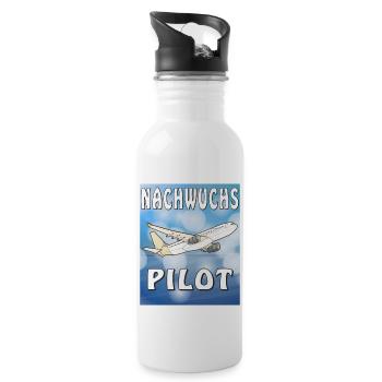 FLUGZEUG NACHWUCHS PILOT - Trinkflasche mit integriertem Trinkhalm - Weiß - Rechts