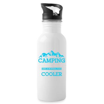 Camping Geschenk Lustiger Spruch für Camper - Trinkflasche mit integriertem Trinkhalm - Weiß - Rechts